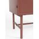 Cabinet Davis Woody Vaisselier Acier Rouge Meuble de Rangement 1 Etagère Bahut Motifs Géométriques 35x70x105cm