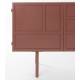 Meuble TV Davis Woody Enfilade 3 Portes 1 Niche Acier Rouge Meuble de Rangement Seventies 36x58x160cm