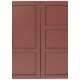 Meuble TV Davis Woody Enfilade 3 Portes 1 Niche Acier Rouge Meuble de Rangement Seventies 36x58x160cm