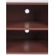Meuble TV Davis Woody Enfilade 3 Portes 1 Niche Acier Rouge Meuble de Rangement Seventies 36x58x160cm