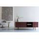 Meuble TV Davis Woody Enfilade 3 Portes 1 Niche Acier Rouge Meuble de Rangement Seventies 36x58x160cm
