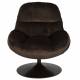 Fauteuil Beefy Marron Woody Siège de Salon Pivotant en Tissu Velours et Acier 76,5x84,5x84,5cm