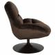 Fauteuil Beefy Marron Woody Siège de Salon Pivotant en Tissu Velours et Acier 76,5x84,5x84,5cm