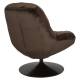 Fauteuil Beefy Marron Woody Siège de Salon Pivotant en Tissu Velours et Acier 76,5x84,5x84,5cm