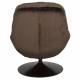 Fauteuil Beefy Marron Woody Siège de Salon Pivotant en Tissu Velours et Acier 76,5x84,5x84,5cm