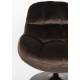 Fauteuil Beefy Marron Woody Siège de Salon Pivotant en Tissu Velours et Acier 76,5x84,5x84,5cm