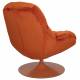 Fauteuil Beefy Orange Woody Siège de Salon Pivotant en Tissu Velours et Acier 76,5x84,5x84,5cm