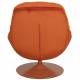 Fauteuil Beefy Orange Woody Siège de Salon Pivotant en Tissu Velours et Acier 76,5x84,5x84,5cm