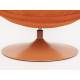 Fauteuil Beefy Orange Woody Siège de Salon Pivotant en Tissu Velours et Acier 76,5x84,5x84,5cm