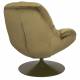 Fauteuil Beefy Vert Woody Siège de Salon Pivotant en Tissu Velours et Acier 76,5x84,5x84,5cm