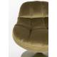 Fauteuil Beefy Vert Woody Siège de Salon Pivotant en Tissu Velours et Acier 76,5x84,5x84,5cm