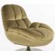 Fauteuil Beefy Vert Woody Siège de Salon Pivotant en Tissu Velours et Acier 76,5x84,5x84,5cm