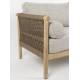 Lot de 2 Fauteuils de Jardin Oasis Dutchbone Assises en Acacia, Corde et Tissu Oléfine Mobilier Extérieur Design 84x84,5x95cm