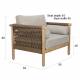 Lot de 2 Fauteuils de Jardin Oasis Dutchbone Assises en Acacia, Corde et Tissu Oléfine Mobilier Extérieur Design 84x84,5x95cm