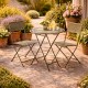 Salon de Jardin Auguste Table et Chaises de Jardin Ensemble Pliable d'Extérieur en Métal Marron Vert