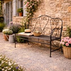 Banc Marcel 2 Places Banquette de Jardin Fauteuil 2 Personnes en Métal Marron 51x92x108cm