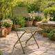 Chaise de Jardin Auguste Siège Assise Pliable d'Extérieur en Métal Vert Ancien 39,5x48x91cm