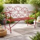 Banc Margharet 2 Places Banquette de Jardin Fauteuil 2 Personnes en Métal Rouge 51x99x136