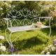 Banc Margharet 2 Places Banquette de Jardin Fauteuil 2 Personnes en Métal Blanc 51x99x136