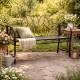 Banc Tulipe By HDT Banquette de Jardin Fauteuil 2 Personnes en Métal Marron 51,5x89x109cm