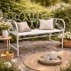Banc Tulipe By HDT Banquette de Jardin Fauteuil 2 Personnes en Métal Blanc 51,5x89x109cm