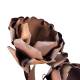 Grande Fleur Double sur Socle Sculpture Inspiration Rose en Acier Oxydé Décoration Extérieure Géante à Poser 36x55x115cm