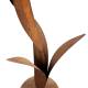 Grande Fleur sur Socle Sculpture Inspiration Rose en Acier Oxydé Décoration Extérieure Géante à Poser 31x31x115cm