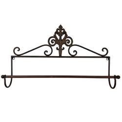 Grand Porte Serviette Mural de Cuisine ou Salle de Bain en Acier Marron 9x38x59,5cm