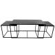 Set 3 Tables Basses Gigogne Amadeus Consoles Modulables Forme Rectangulaire Acier Noir Fonte D'Aluminium 46x50x99,5cm