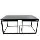 Set 3 Tables Basses Gigogne Amadeus Consoles Modulables Forme Rectangulaire Acier Noir Fonte D'Aluminium 46x50x99,5cm