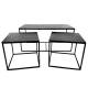 Set 3 Tables Basses Gigogne Amadeus Consoles Modulables Forme Rectangulaire Acier Noir Fonte D'Aluminium 46x50x99,5cm