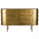 Buffet Hanna Dutchbone Bahut sur Pied en Acier Doré Meuble de Rangement Double Porte 26x70x117cm
