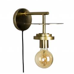 Lampe Murale Aden Brass Dutchbone Eclairage en Métal Couleur Laitonnée 18x20x28cm