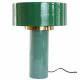 Lampe Igli Kaki Athezza Luminaire d'Ambiance de Table de Chevet en Acier Bi-Colore et Doré 30x30x40cm