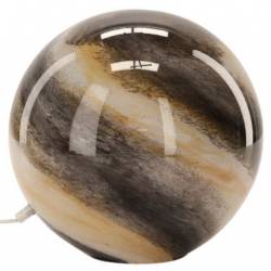 Lampe Nebula Beige et Brun Athezza Luminaire à Poser en Verre Boule Lumineuse 28x29x29cm