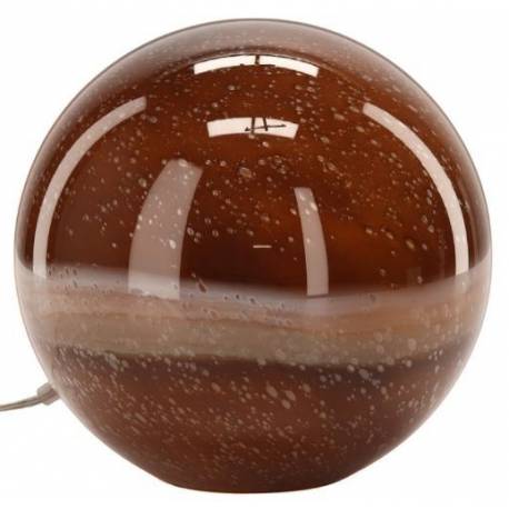 Lampe Nebula Terre de Sienne Athezza Luminaire à Poser en Verre Boule Lumineuse 28x29x29cm