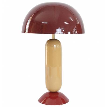 Lampe Sintra Bordeaux Athezza Luminaire Champignon en Acier Tricolore Lampe à Poser Design 30x30x45cm