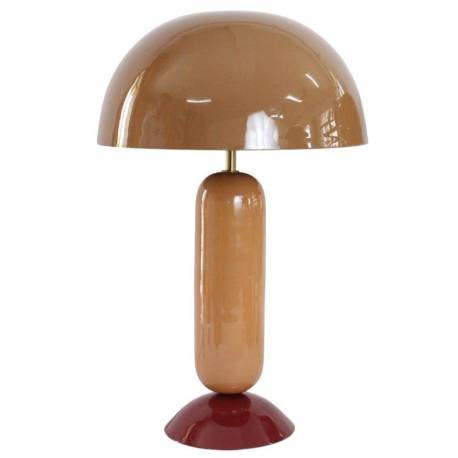 Lampe Sintra Marron Athezza Luminaire Champignon en Acier Tricolore Lampe à Poser Design 30x30x45cm