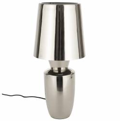 Lampe de Table Classy Chromée Zuiver Luminaire d'Ambiance de Table de Chevet en Acier Argenté 20x20x42cm