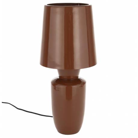 Lampe de Table Classy Terra Zuiver Luminaire d'Ambiance de Table de Chevet en Acier Rouge 20x20x42cm