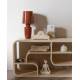 Lampe de Table Classy Terra Zuiver Luminaire d'Ambiance de Table de Chevet en Acier Rouge 20x20x42cm