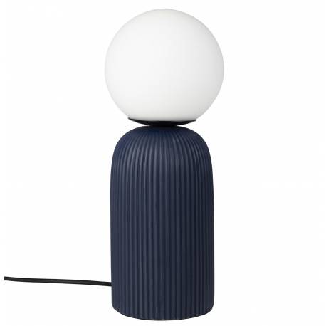 Lampe de Table Dash S Bleu Royal Zuiver Luminaire Tendance en Céramique et Verre Opale 15x15x38cm