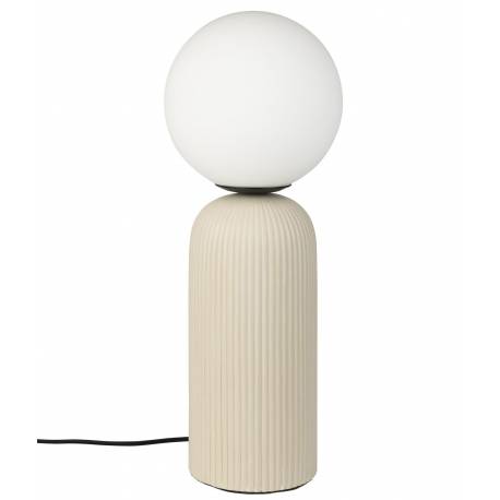 Lampe de Table Dash M Beige Zuiver Luminaire Tendance en Céramique et Verre Opale 20x20x53cm