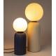 Lampe de Table Dash M Beige Zuiver Luminaire Tendance en Céramique et Verre Opale 20x20x53cm