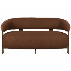 Canapé 2 Place Robyn Woody Banquette d’Intérieur Tissu et Acier Assise Rétro Design Seventies 69,5x71x135,5cm
