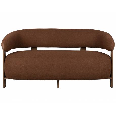 Canapé 2 Place Robyn Woody Banquette d’Intérieur Tissu et Acier Assise Rétro Design Seventies 69,5x71x135,5cm
