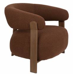 Fauteuil Robyn Woody Assise d’Intérieur Tissu et Acier Siège Rétro Design Seventies 55x69x78cm
