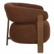 Fauteuil Robyn Woody Assise d’Intérieur Tissu et Acier Siège Rétro Design Seventies 55x69x78cm