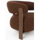 Fauteuil Robyn Woody Assise d’Intérieur Tissu et Acier Siège Rétro Design Seventies 55x69x78cm