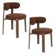 Lot de 2 Chaises de Table Robyn Woody Assises d’Intérieur Tissu et Acier Sièges Rétro Design Seventies 48x52x74cm